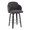 Dahlia counter stool in Black Wood, Grey Fabric, Chrome, product view, featuring swivel and wood frame