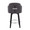 Dahlia Contemporary Counter Stool in Black Wood and Grey Fabric with Round Chrome Footrest- Set of 2 — back view