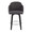 Dahlia Contemporary Counter Stool in Black Wood and Grey Fabric with Round Chrome Footrest- Set of 2 — front view