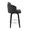Dahlia Contemporary Counter Stool in Black Wood and Black Faux Leather with Round Chrome Footrest- Set of 2 — side view
