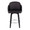 Dahlia Contemporary Counter Stool in Black Wood and Black Faux Leather with Round Chrome Footrest- Set of 2 — front view