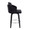 Dahlia counter stool in Black Wood, Black Velvet, Chrome, Gold Metal, side view, featuring swivel and wood frame
