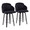 Dahlia counter stool in Black Wood, Black Velvet, Chrome, Gold Metal, coordinated set view, featuring swivel and wood frame