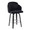 Dahlia Contemporary Counter Stool in Black Wood and Black Velvet with Gold Metal Accent and Round Chrome Footrest- Set of 2 — product view