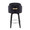 Dahlia Contemporary Counter Stool in Black Wood and Black Velvet with Gold Metal Accent and Round Chrome Footrest- Set of 2 — back view