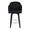 Dahlia Contemporary Counter Stool in Black Wood and Black Velvet with Gold Metal Accent and Round Chrome Footrest- Set of 2 — front view