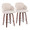 Dahlia counter stool in Walnut Wood, Cream Fabric, Chrome, coordinated set view, featuring swivel and wood frame