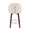 Dahlia counter stool in Walnut Wood, Cream Fabric, Chrome, back view, featuring swivel and wood frame