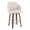 Dahlia Contemporary Counter Stool in Walnut Wood and Cream Fabric with Round Chrome Footrest- Set of 2 — product view