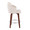 Dahlia Contemporary Counter Stool in Walnut Wood and Cream Fabric with Round Chrome Footrest- Set of 2 — side view