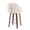 Dahlia Contemporary Counter Stool in Walnut Wood and Cream Fabric with Round Chrome Footrest- Set of 2 — rear three-quarter view