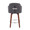 Dahlia counter stool in Walnut Wood, Grey Fabric, Chrome, back view, featuring swivel and wood frame