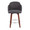 Dahlia counter stool in Walnut Wood, Grey Fabric, Chrome, front view, featuring swivel and wood frame
