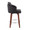 Dahlia counter stool in Walnut Wood, Black PU, Chrome, side view, featuring swivel and wood frame
