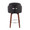 Dahlia counter stool in Walnut Wood, Black PU, Chrome, back view, featuring swivel and wood frame