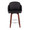 Dahlia counter stool in Walnut Wood, Black PU, Chrome, front view, featuring swivel and wood frame
