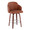 Dahlia counter stool in Walnut Wood, Camel PU, Chrome, product view, featuring swivel and wood frame