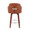 Dahlia counter stool in Walnut Wood, Camel PU, Chrome, back view, featuring swivel and wood frame