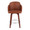 Dahlia counter stool in Walnut Wood, Camel PU, Chrome, front view, featuring swivel and wood frame