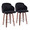 Dahlia counter stool in Walnut Wood, Black Velvet, Chrome, Gold Metal, coordinated set view, featuring swivel and wood frame