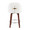 Dahlia Contemporary Counter Stool in Walnut Wood and Cream Velvet with Gold Metal Accent and Round Chrome Footrest- Set of 2 — back view