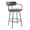 Demi counter stool in Black Metal, Grey PU, product view, featuring swivel