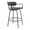 Demi counter stool in Black Metal, Grey PU, back and side view, featuring swivel