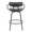 Demi counter stool in Black Metal, Grey PU, back view, featuring swivel