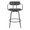 Demi counter stool in Black Metal, Grey PU, front view, featuring swivel