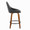 Diana counter stool in Walnut Wood, Black PU, Black Metal, side view, featuring swivel and wood frame