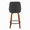 Diana counter stool in Walnut Wood, Black PU, Black Metal, back view, featuring swivel and wood frame