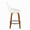 Diana 26" Contemporary Fixed-Height Counter Stool with Swivel in Walnut Wood and White Faux Leather with Round Black Metal Footrest- Set of 2 — side view