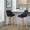 Diana counter stool in Zebra Wood, Black PU, Chrome Metal, featuring swivel and wood frame
