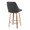 Diana counter stool in Zebra Wood, Black PU, Chrome Metal, back and side view, featuring swivel and wood frame