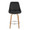 Diana counter stool in Zebra Wood, Black PU, Chrome Metal, front view, featuring swivel and wood frame