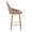 Diana counter stool in Zebra Wood, Brown PU, Chrome Metal, side view, featuring swivel and wood frame