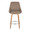 Diana 26" Contemporary Fixed-Height Counter Stool with Swivel in Zebra Wood and Brown Faux Leather with Round Chrome Metal Footrest- Set of 2 — front view