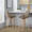 Diana 26" Contemporary Fixed-Height Counter Stool with Swivel in Zebra Wood and Brown Faux Leather with Round Chrome Metal Footrest- Set of 2 — lifestyle photo 2