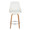 Diana 26" Contemporary Fixed-Height Counter Stool with Swivel in Zebra Wood and White Faux Leather with Round Chrome Metal Footrest- Set of 2 — front view