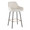 Daniella counter stool in Black Metal, Cream Fabric, Gold Metal, product view, featuring swivel and metal footrest