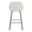 Daniella counter stool in Black Metal, Cream Fabric, Gold Metal, back view, featuring swivel and metal footrest