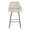 Daniella counter stool in Black Metal, Cream Fabric, Gold Metal, front view, featuring swivel and metal footrest