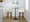 Daniella 26" Contemporary Fixed-Height Counter Stool with Swivel in Walnut Wood and Cream Fabric with Round Black Metal Footrest- Set of 2 — lifestyle photo 3
