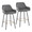 Daniella counter stool in Black Metal, Dark Grey Pu, Gold Metal, coordinated set view, featuring swivel and metal footrest