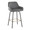Daniella counter stool in Black Metal, Dark Grey Pu, Gold Metal, product view, featuring swivel and metal footrest