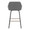 Daniella counter stool in Black Metal, Dark Grey Pu, Gold Metal, back view, featuring swivel and metal footrest