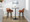 Daniella 26" Contemporary Fixed-Height Counter Stool with Swivel in Walnut Glazed Wood and Camel Faux Leather with Round Black Metal Footrest- Set of 2 — lifestyle photo 3