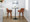 Daniella counter stool in Walnut Wood, Black Metal, Camel PU, featuring swivel and wood frame