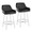 Daniella 26" Contemporary Fixed-Height Counter Stool with Swivel in White Wood and Black Faux Leather with Round Chrome Footrest- Set of 2 — pair view
