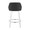Daniella 26" Contemporary Fixed-Height Counter Stool with Swivel in White Wood and Black Faux Leather with Round Chrome Footrest- Set of 2 — back view